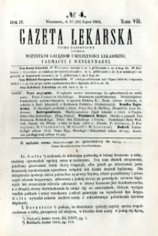 Gazeta Lekarska 1869 R.4, t.7, nr 4