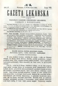 Gazeta Lekarska 1869 R.4, t.7, nr 5