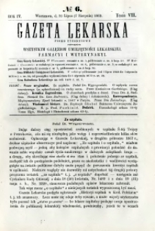 Gazeta Lekarska 1869 R.4, t.7, nr 6