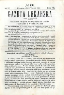Gazeta Lekarska 1869 R.4, t.7, nr 12