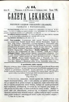 Gazeta Lekarska 1869 R.4, t.7, nr 14