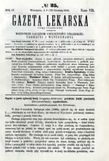 Gazeta Lekarska 1869 R.4, t.7, nr 25