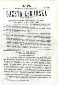 Gazeta Lekarska 1869 R.4, t.7, nr 26