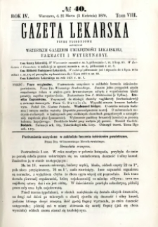 Gazeta Lekarska 1870 R.4, t.8, nr 40