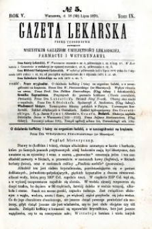 Gazeta Lekarska 1870 R.5, t.9, nr 5
