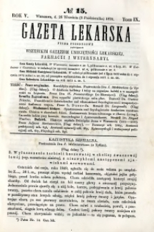 Gazeta Lekarska 1870 R.5, t.9, nr 15