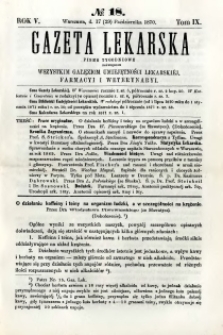 Gazeta Lekarska 1870 R.5, t.9, nr 18