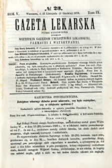 Gazeta Lekarska 1870 R.5, t.9, nr 23