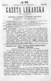 Gazeta Lekarska 1870 R.5, t.9, nr 27