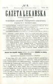 Gazeta Lekarska 1872 R.6, t.12, nr 2