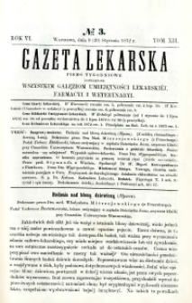 Gazeta Lekarska 1872 R.6, t.12, nr 3