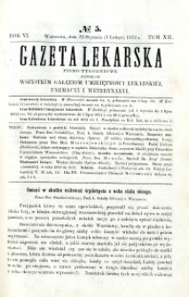 Gazeta Lekarska 1872 R.6, t.12, nr 5