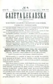 Gazeta Lekarska 1872 R.6, t.12, nr 6