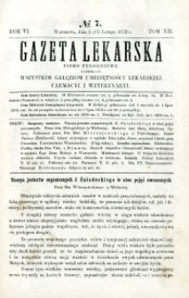 Gazeta Lekarska 1872 R.6, t.12, nr 7