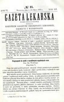 Gazeta Lekarska 1872 R.6, t.12, nr 11