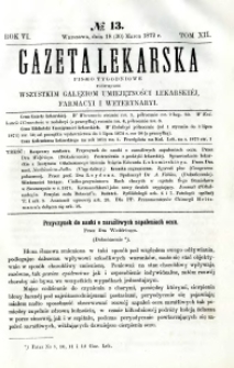 Gazeta Lekarska 1872 R.6, t.12, nr 13