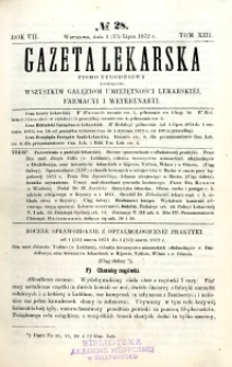 Gazeta Lekarska 1872 R.7, t.13, nr 28