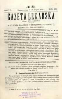 Gazeta Lekarska 1872 R.7, t.13, nr 35