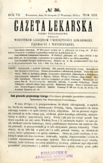 Gazeta Lekarska 1872 R.7, t.13, nr 36