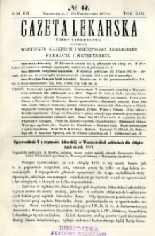Gazeta Lekarska 1872 R.7, t.13, nr 42