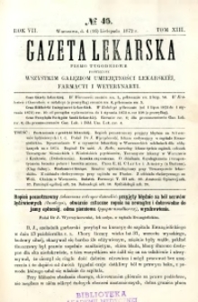 Gazeta Lekarska 1872 R.7, t.13, nr 46