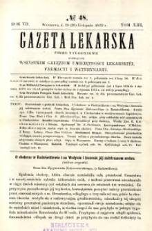 Gazeta Lekarska 1872 R.7, t.13, nr 48