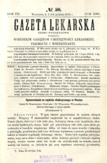 Gazeta Lekarska 1872 R.7, t.13, nr 50