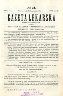 Gazeta Lekarska 1872 R.7, t.13, nr 51