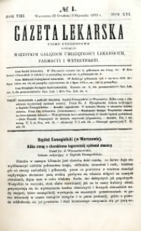 Gazeta Lekarska 1874 R.8, t.16, nr 1