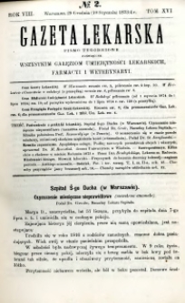 Gazeta Lekarska 1874 R.8, t.16, nr 2