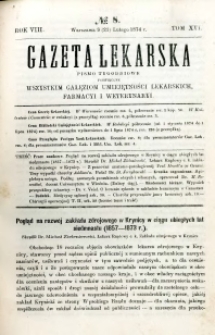 Gazeta Lekarska 1874 R.8, t.16, nr 8