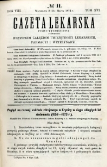 Gazeta Lekarska 1874 R.8, t.16, nr 11