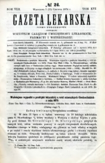 Gazeta Lekarska 1874 R.8, t.16, nr 24