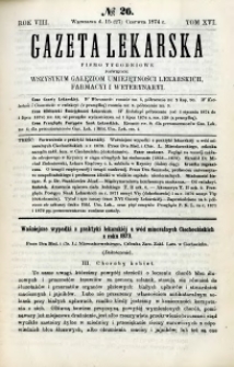 Gazeta Lekarska 1874 R.8, t.16, nr 26