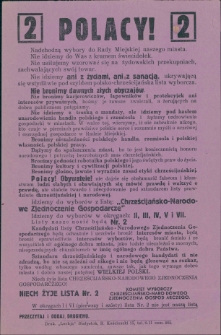 Polacy! [Inc.: Nadchodzą wybory do Rady Miejskiej naszego miasta...]