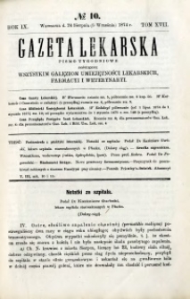 Gazeta Lekarska 1874 R.9, t.17, nr 10