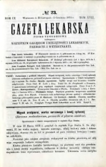 Gazeta Lekarska 1874 R.9, t.17, nr 23