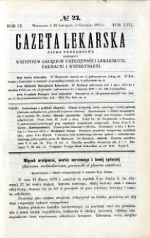 Gazeta Lekarska 1874 R.9, t.17, nr 23