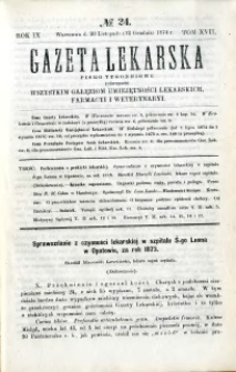 Gazeta Lekarska 1874 R.9, t.17, nr 24