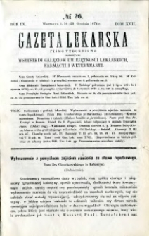 Gazeta Lekarska 1874 R.9, t.17, nr 26