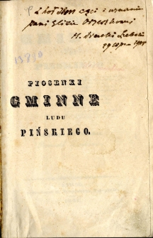 Piosenki gminne ludu pińskiego