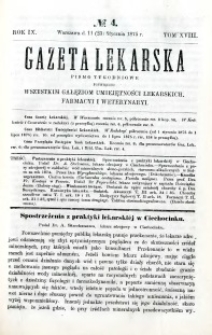 Gazeta Lekarska 1875 R.9, t.18, nr 4