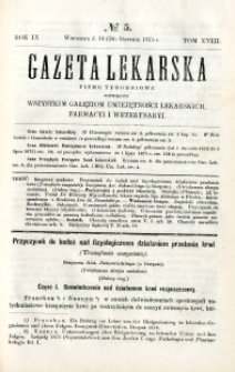 Gazeta Lekarska 1875 R.9, t.18, nr 5