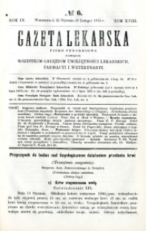 Gazeta Lekarska 1875 R.9, t.18, nr 6