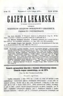 Gazeta Lekarska 1875 R.9, t.18, nr 7