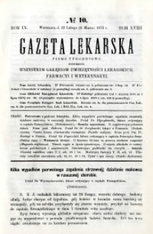Gazeta Lekarska 1875 R.9, t.18, nr 10