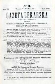 Gazeta Lekarska 1875 R.9, t.18, nr 11