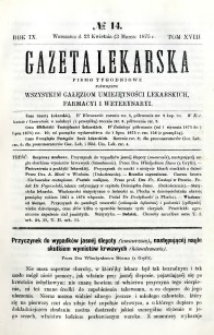 Gazeta Lekarska 1875 R.9, t.18, nr 14