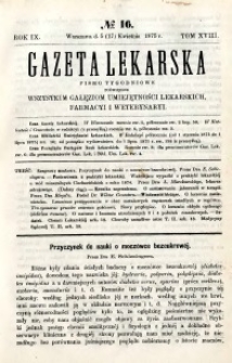 Gazeta Lekarska 1875 R.9, t.18, nr 16