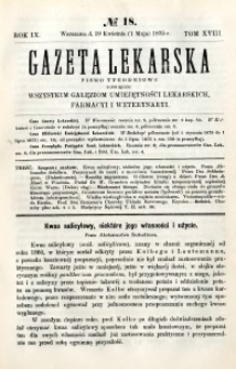 Gazeta Lekarska 1875 R.9, t.18, nr 18
